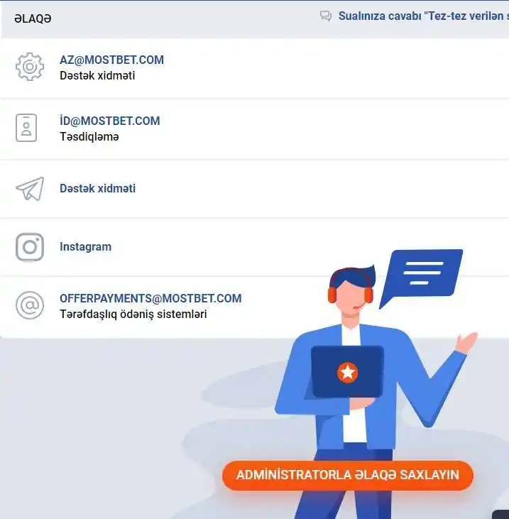 Mostbet Müştəri Dəstəyi