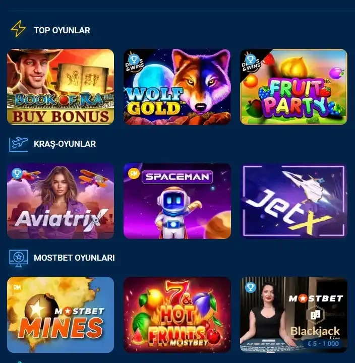 Mostbet Video slotlar